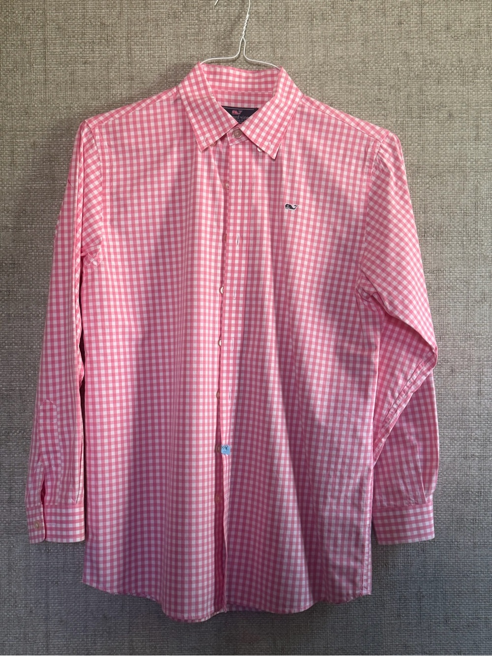 Boys Vineyard Vines Pink Gingham Long-Sleeve Button-Up Shirt - Picture 2 of 3